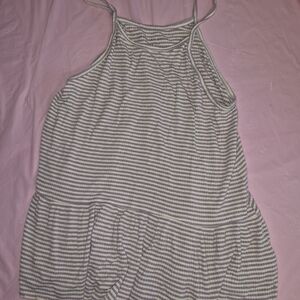 American Eagle Outfitters Striped Tank Top - Brown and White